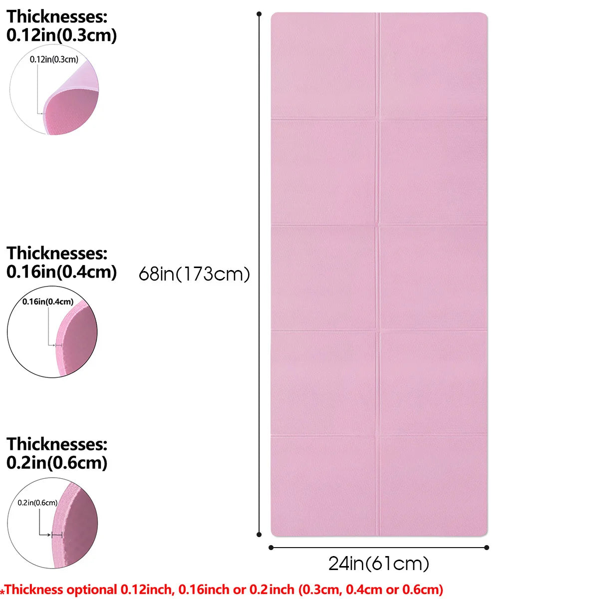 SOVA Pink Foldable Yoga Mat